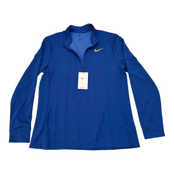 Nike Dri-FIT UV Victory 1/2 Zip Pullover (L) Royal Blue, Yellow Swoosh - Picture 1 of 3